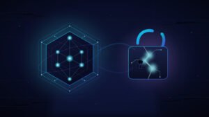 Dark futuristic illustration of a quantum processor beside a fractured padlock, representing the 2026 quantum threat to encryption.