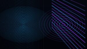 Split illustration comparing Wi-Fi 7 and Wi-Fi 6E router icons with speed and coverage graphics